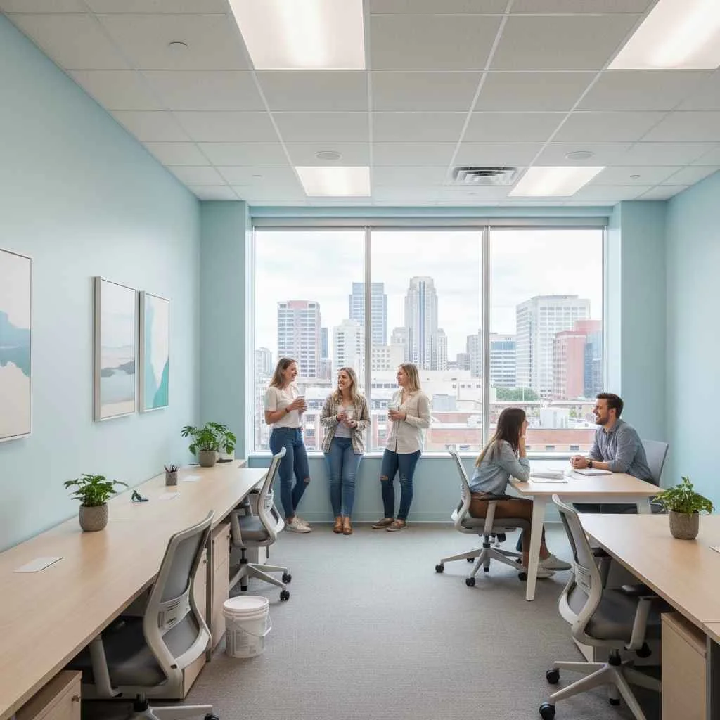Newly painted commercial office interior in Raleigh