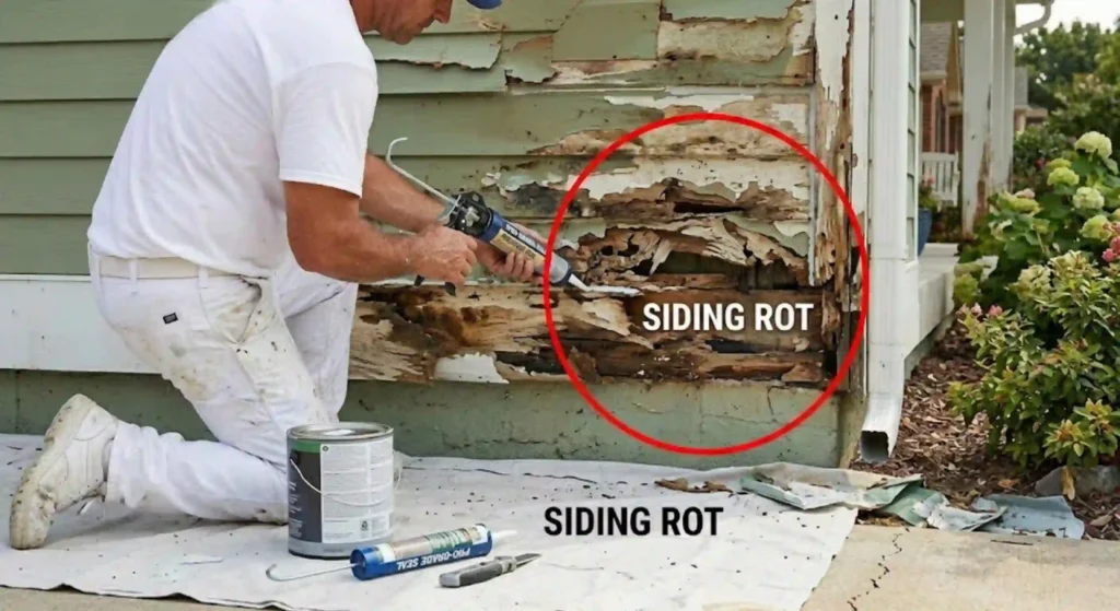 damaged siding due to moisture