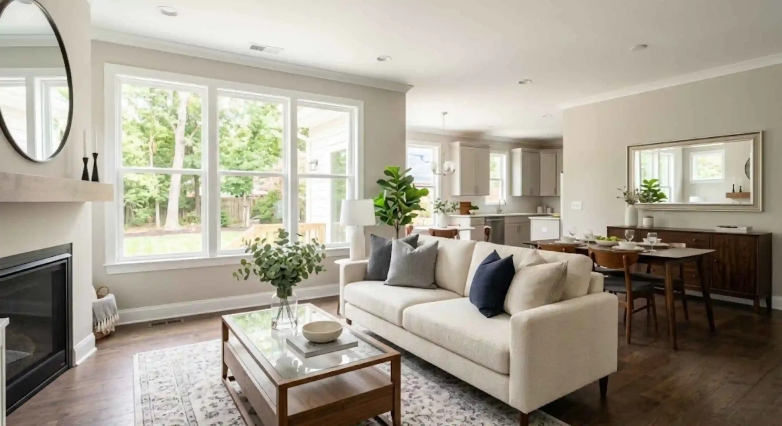Freshly painted neutral interior in a Wake County home by H Quality Painting