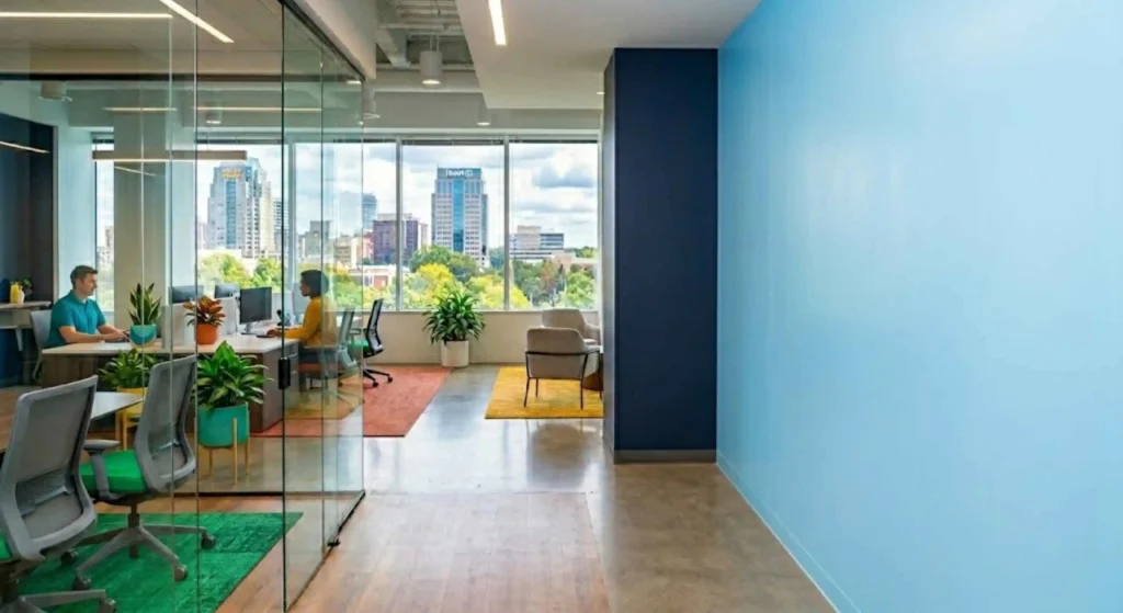 clean, vibrant business interior