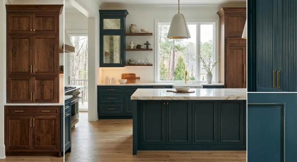 Custom cabinet finishes in a luxury Raleigh kitchen.